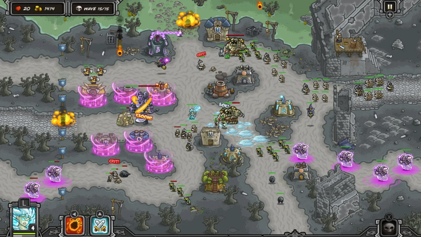 Kingdom Rush fantasy tower defense gameplay screenshot